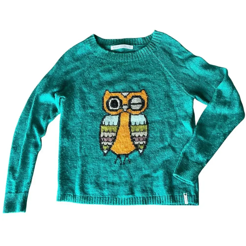 Woolrich Wool Blend Sweater Owl Crew Neck Knit - Picture 4 of 8